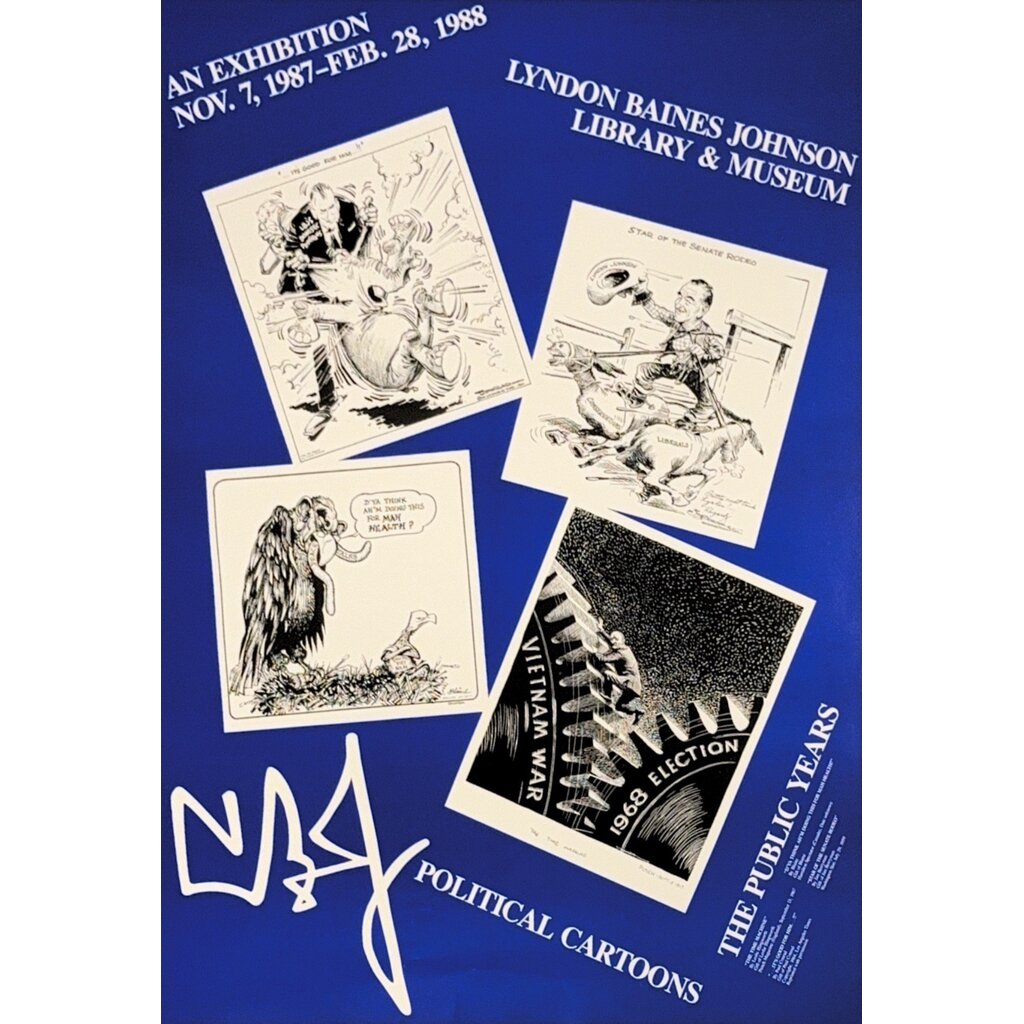 All the Way with LBJ Vintage LBJ Political Cartoon Poster