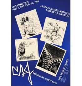 All the Way with LBJ Vintage LBJ Political Cartoon Poster