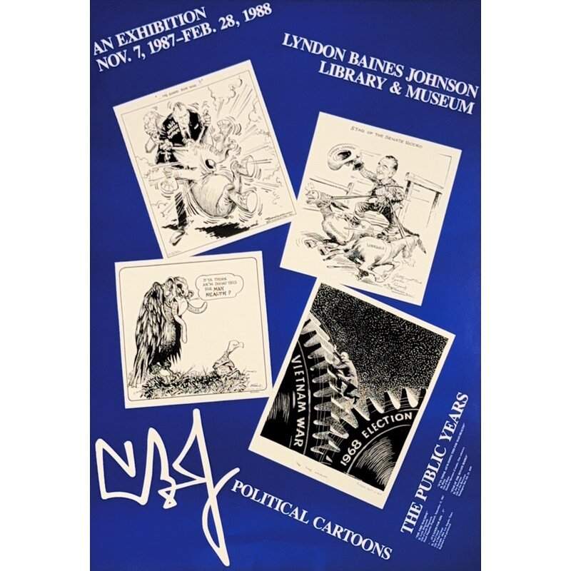 All the Way with LBJ Vintage LBJ Political Cartoon Poster