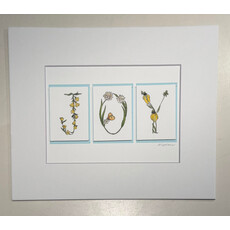 Austin & Texas JOY Botanical 8x10 print