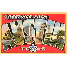 Austin & Texas Greetings from Austin Vintage Postcard