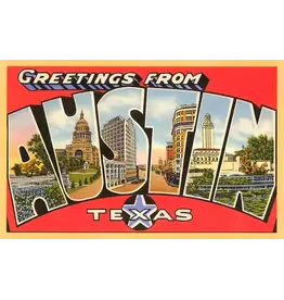 Austin Past/Present Greetings from Austin Vintage Postcard