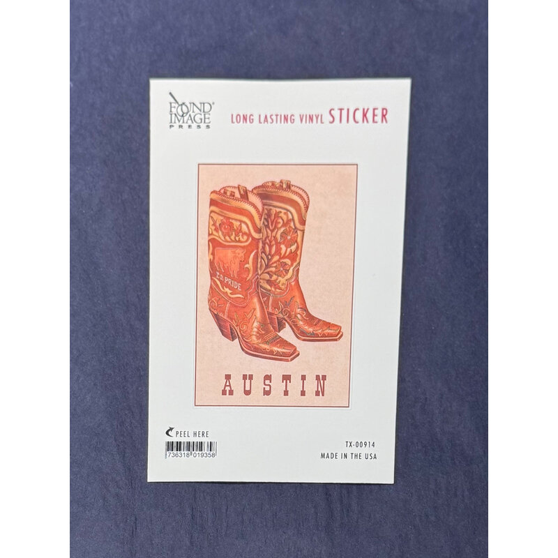 Austin Past/Present Cowboy Boots sticker