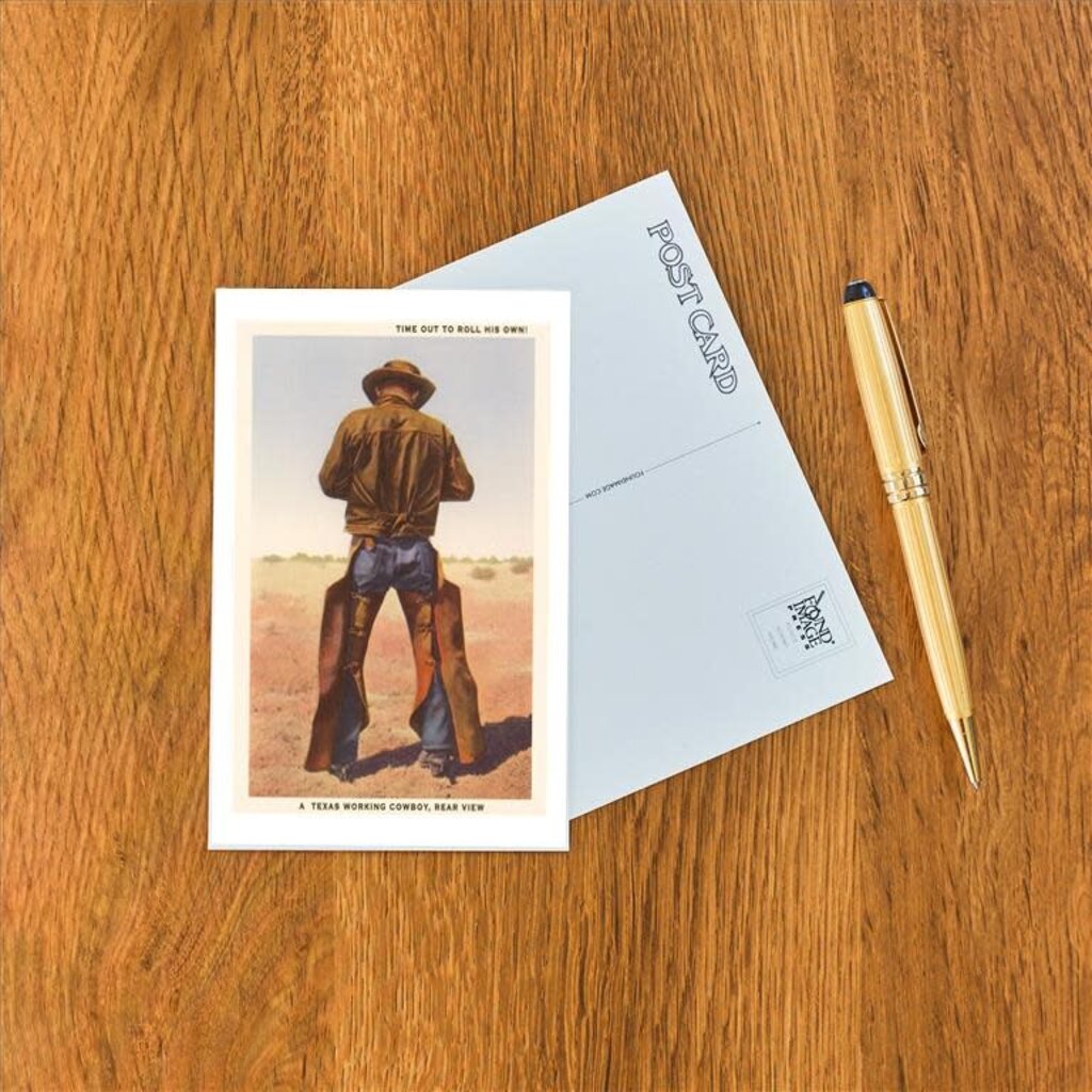 Austin Past/Present Texas Cowboy Postcard