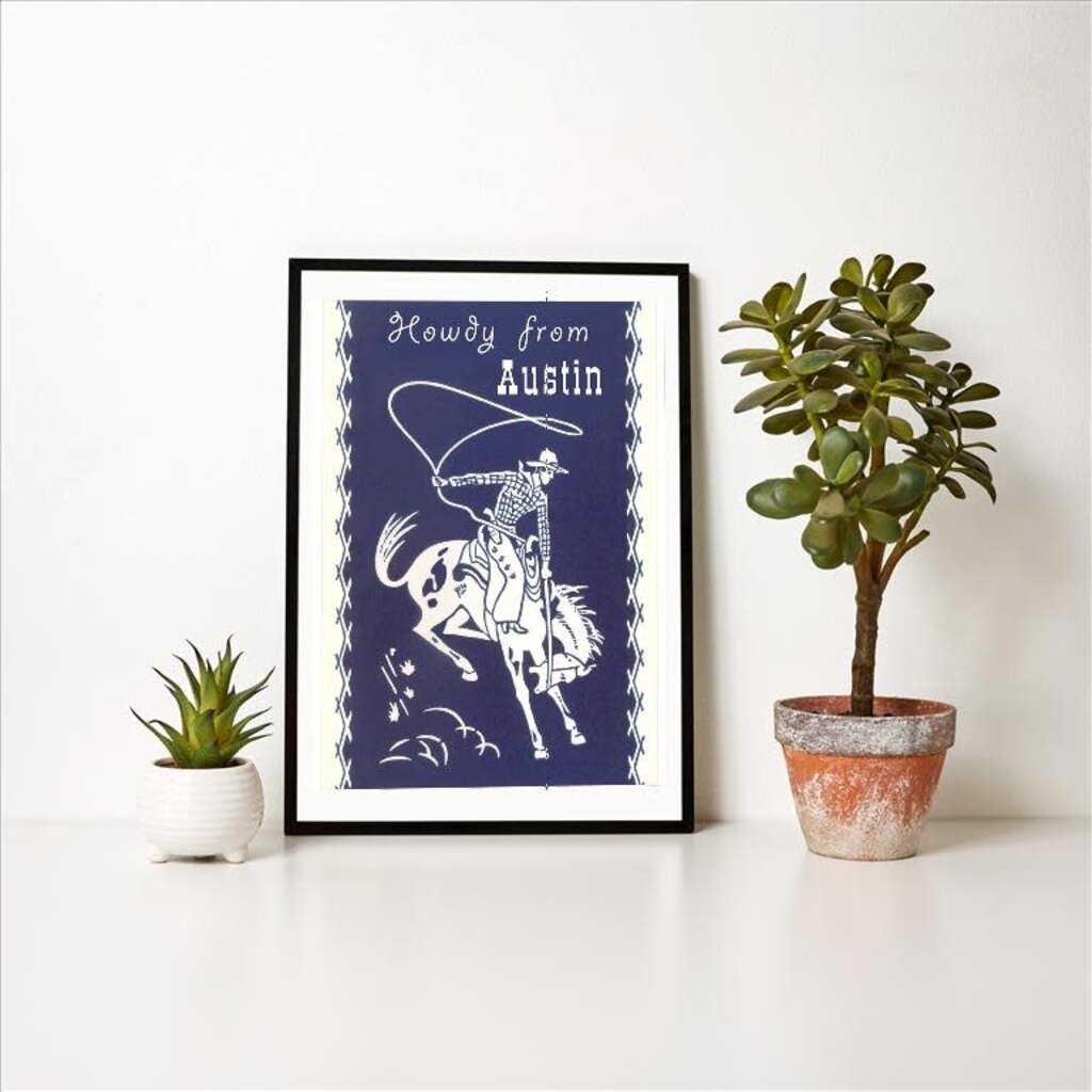 Austin Past/Present Howdy from Austin 12.5 x 18 Print