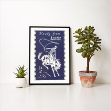 Austin Past/Present Howdy from Austin 12.5 x 18 Print