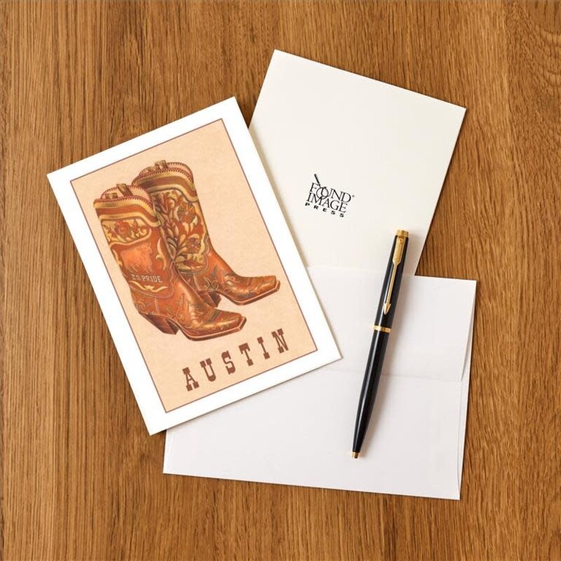 Austin Past/Present Cowboy Boots notecard