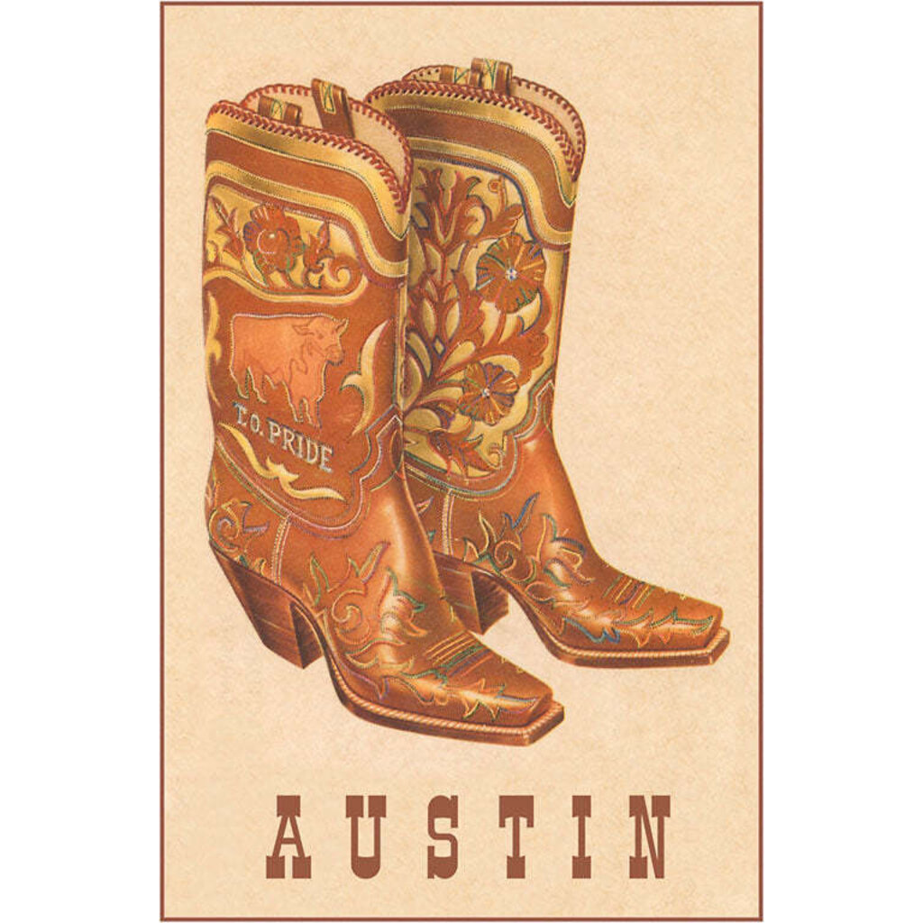 Austin Past/Present Cowboy Boots notecard