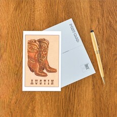 Austin Past/Present Cowboy Boots Postcard