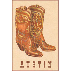 Austin Past/Present Cowboy Boots Postcard
