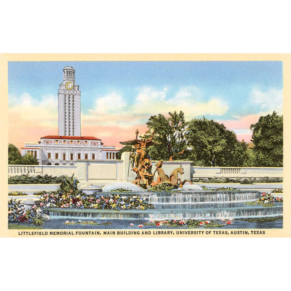 Austin Past/Present Univ of Tx Postcard