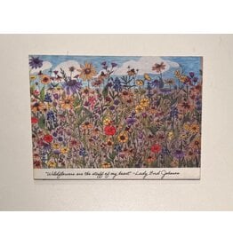 Lady Bird Johnson Florescence Wooden Postcard