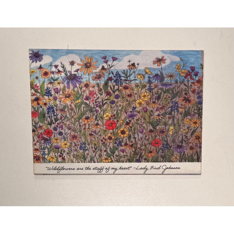 Lady Bird Johnson Florescence Wooden Postcard