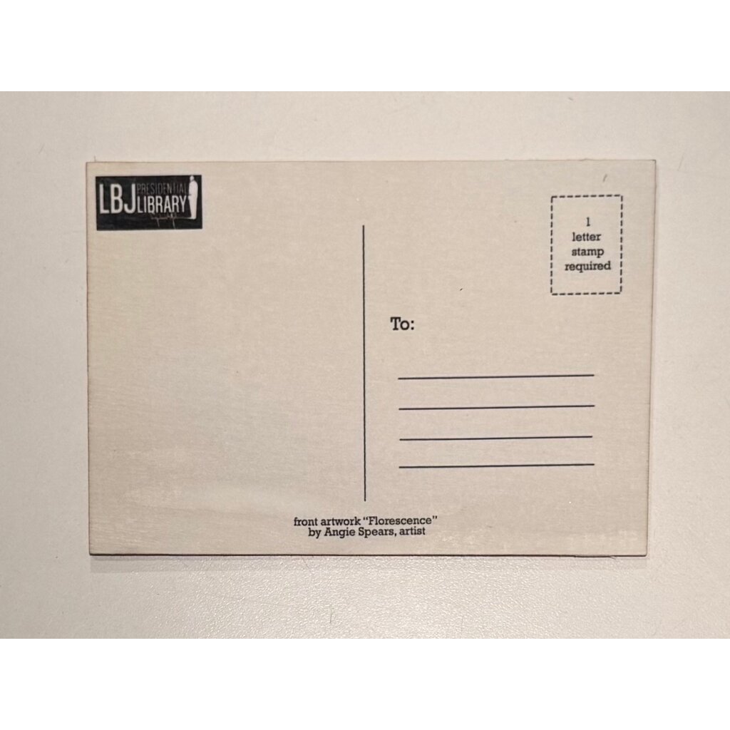 Lady Bird Johnson Florescence Wooden Postcard