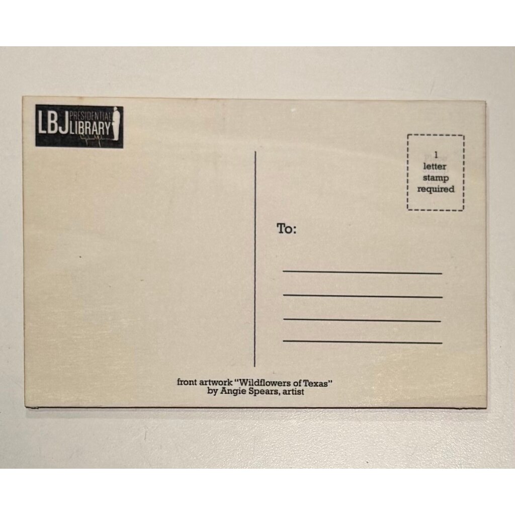 Lady Bird Johnson Wildfowers of Tx Wooden Postcard