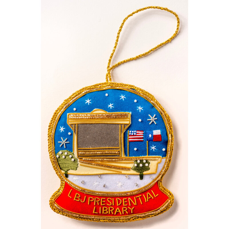 All the Way with LBJ LBJ Snowglobe Satin Ornament