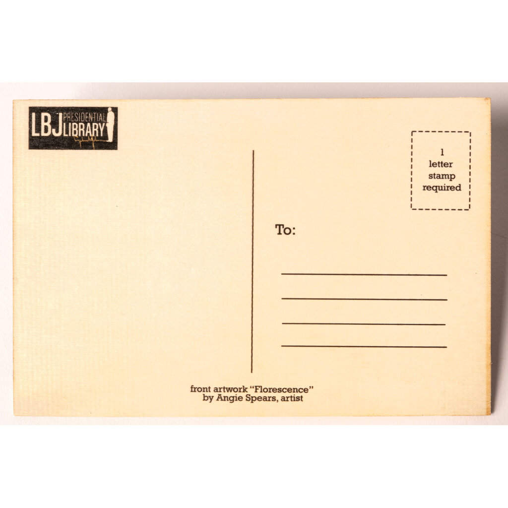 Lady Bird Johnson Florescence Wooden Postcard