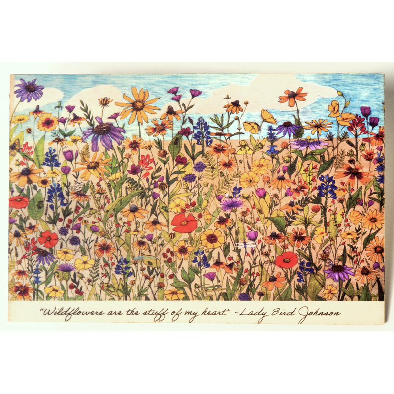 Lady Bird Johnson Florescence Wooden Postcard