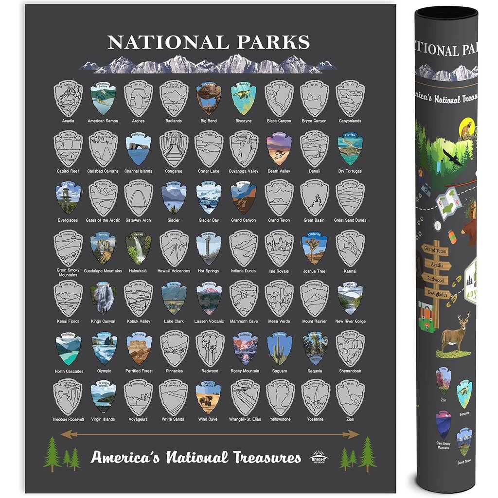 Americana National Parks Scratch Off Poster 12x16"