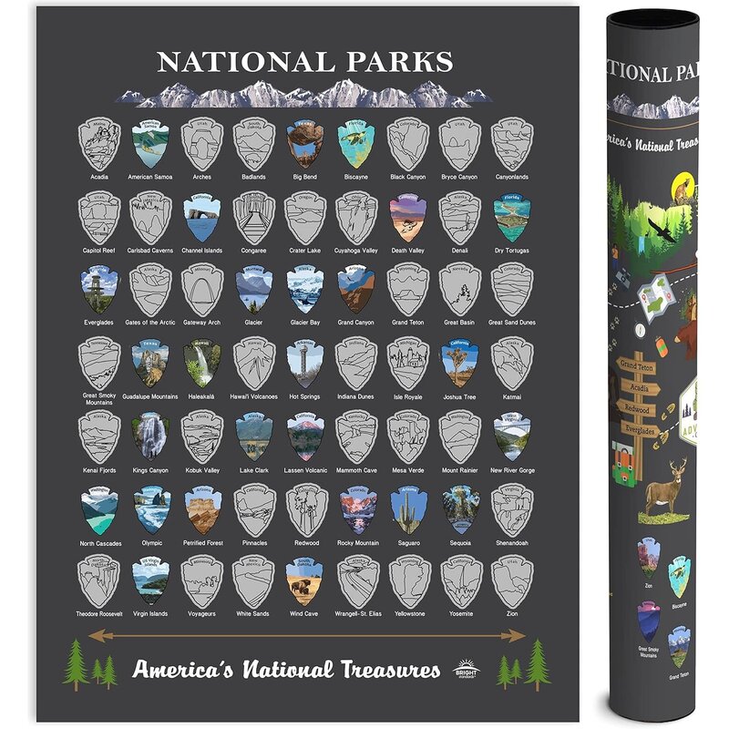 Americana National Parks Scratch Off Poster 12x16"