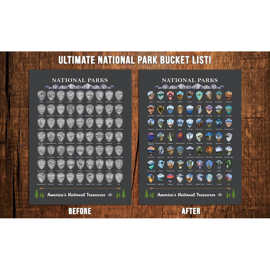 Americana National Parks Scratch Off Poster 12x16"