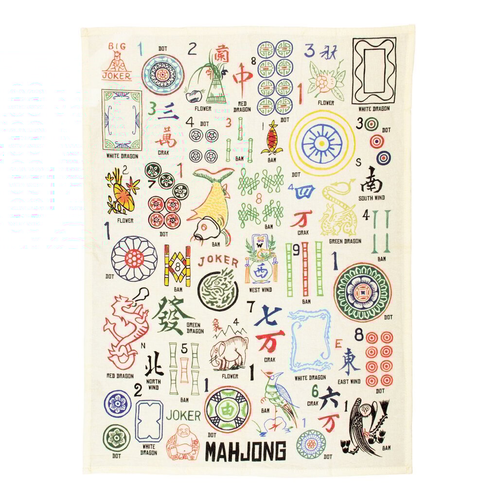 The American Table Mahjong Tea Towel