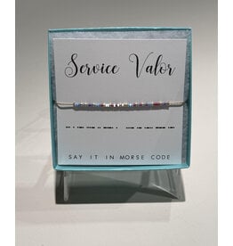 Vietnam Service Valor Morse Code adjustable to 9" bracelet