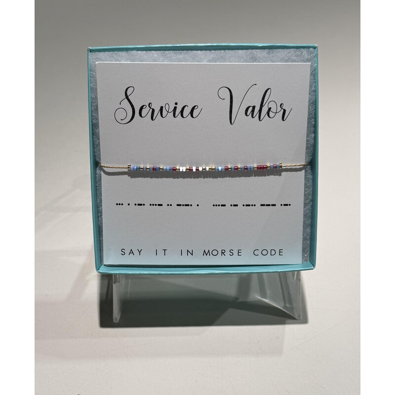 Vietnam Service Valor Morse Code adjustable to 9" bracelet