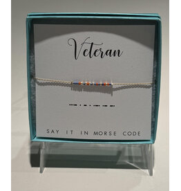 Vietnam Veteran Morse Code adjustable to 9" bracelet