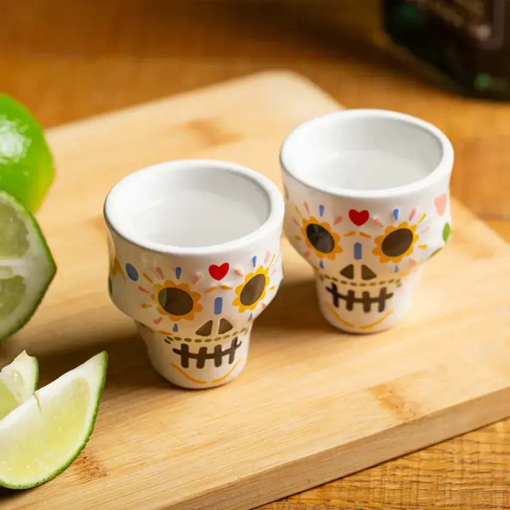 The American Table Sugar Skull Shot Glasses set 2