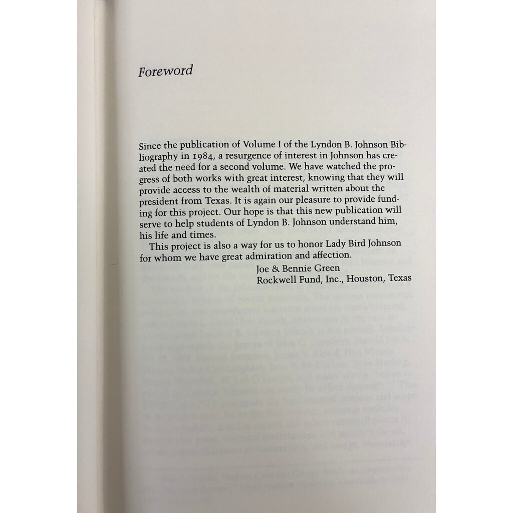 All the Way with LBJ Lyndon B. Johnson: A Bibliography VOL. 2