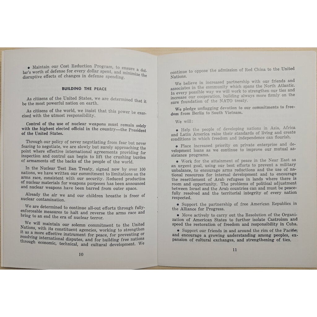 One Nation, One People Democratic Party Platform 1964