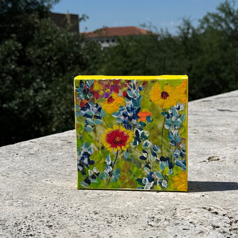 Austin & Texas Texas Wildflowers Mixed Media 6x6 Jean Schuler