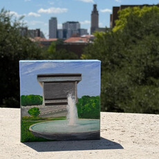 All the Way with LBJ LBJ Library mixed media on 6x6 canvas Jean Schuler