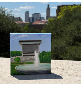 All the Way with LBJ LBJ Library mixed media on 6x6 canvas Jean Schuler