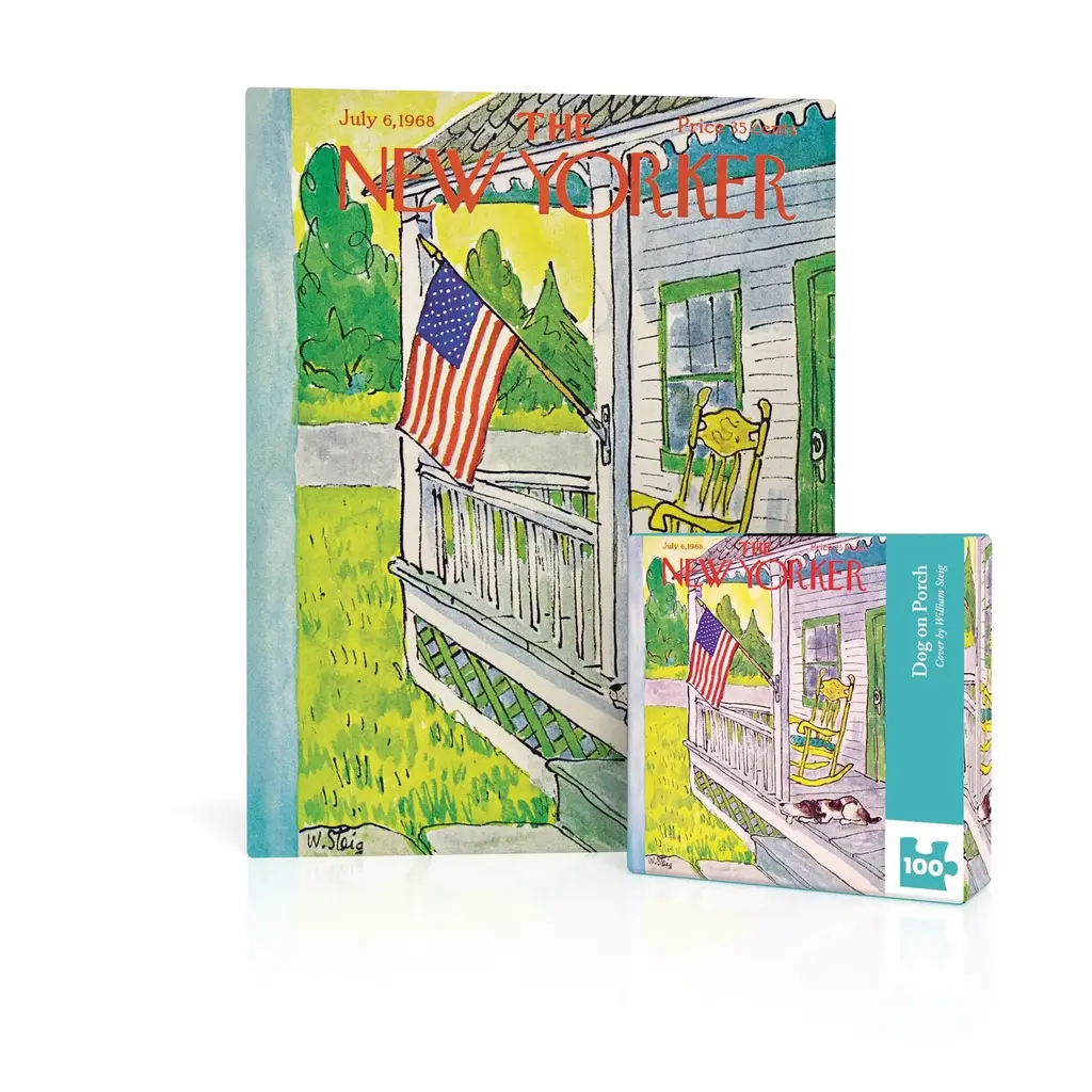 American Experiment Dog On Porch 100 pc puzzle