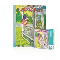 American Experiment Dog On Porch 100 pc puzzle