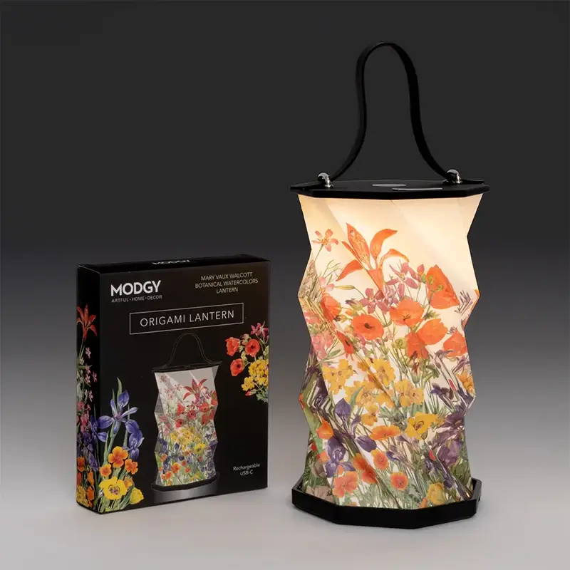 Lady Bird Johnson Watercolor Botanicals Origami Lantern