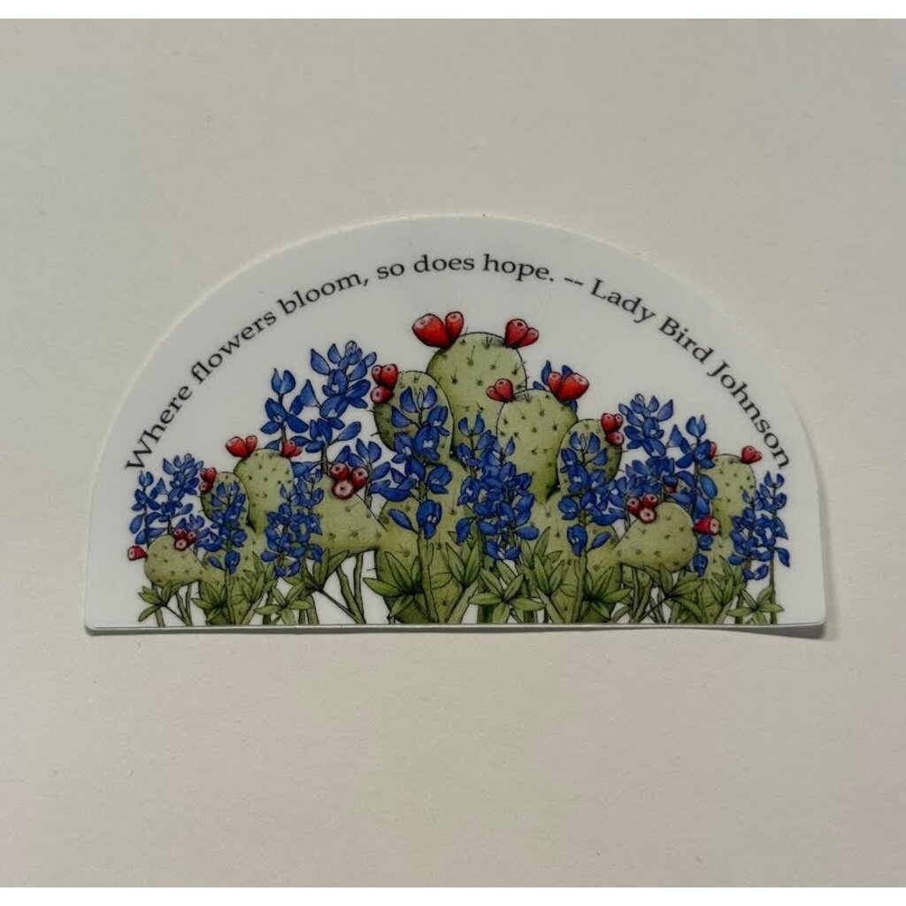 Lady Bird Johnson Flowers Bloom  2"x4.5" sticker