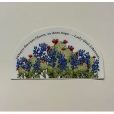 Lady Bird Johnson Flowers Bloom  2"x4.5" sticker