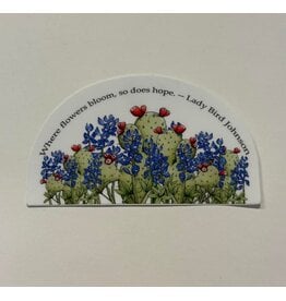 Lady Bird Johnson Flowers Bloom  2"x4.5" sticker