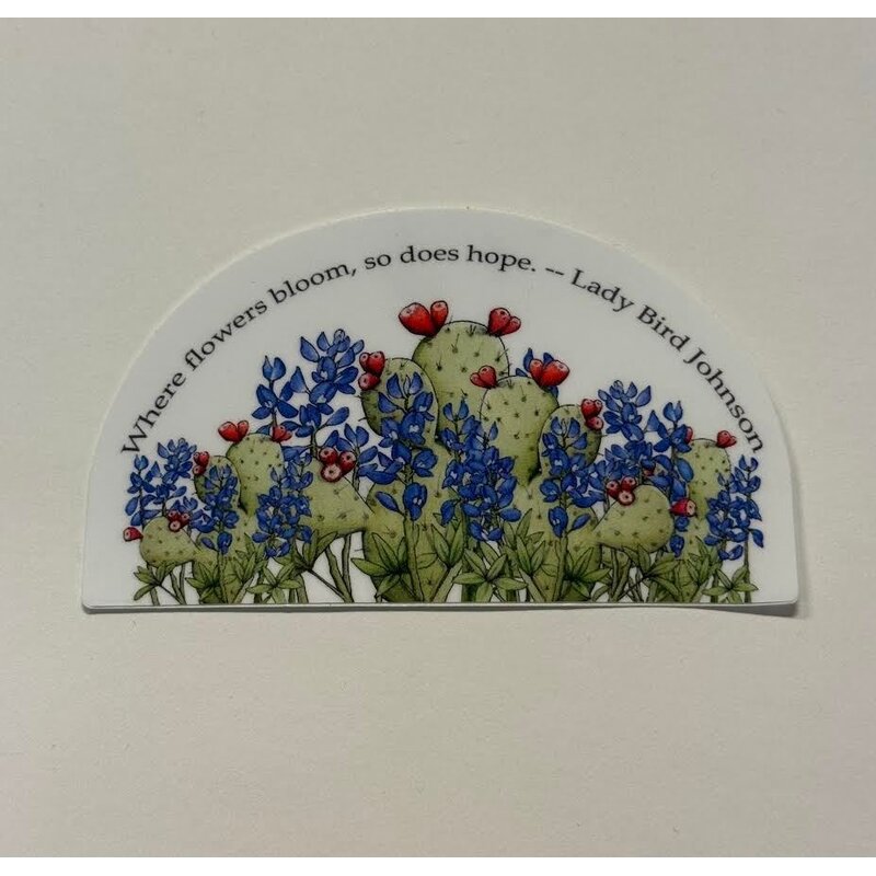 Lady Bird Johnson Flowers Bloom  2"x4.5" sticker