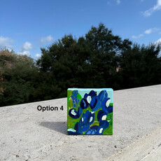 Austin & Texas Bluebonnets mixed media on 6x6 Canvas Jean Schuler