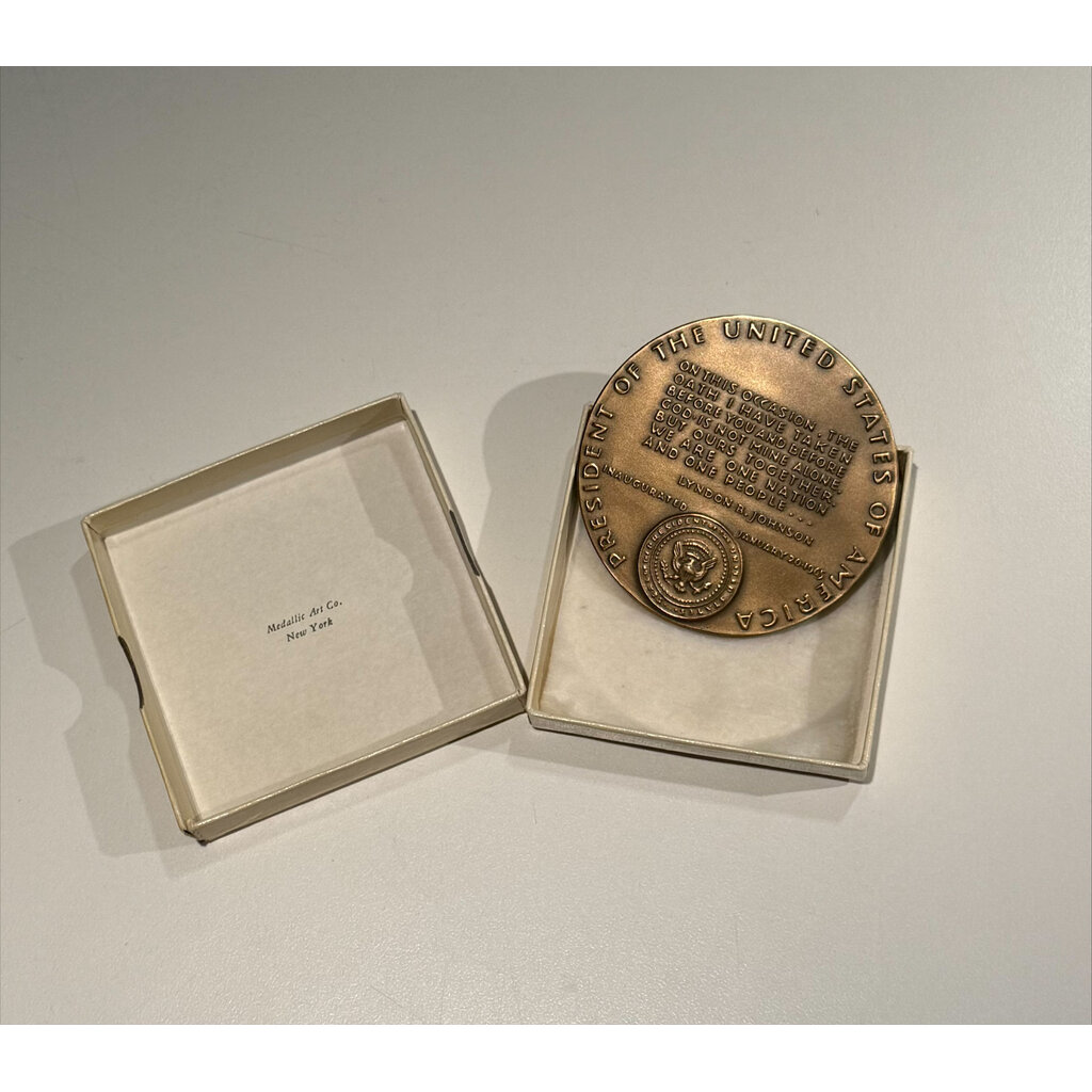 All the Way with LBJ Large 1965 Johnson Inaugural Medallion