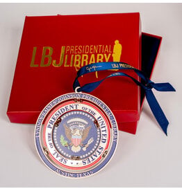 All the Way with LBJ LBJ Presidential Seal Brass Ornament