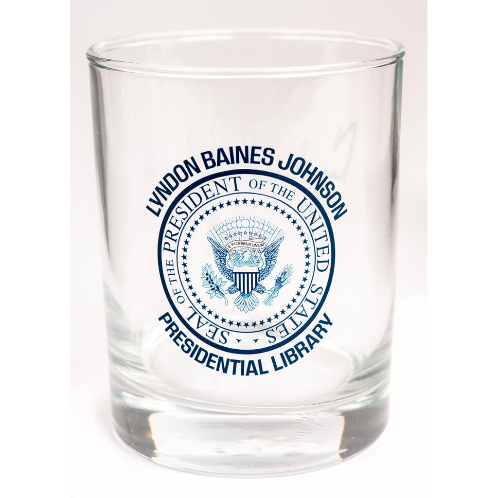 All the Way with LBJ Presidential Seal Rocks Glass 14oz
