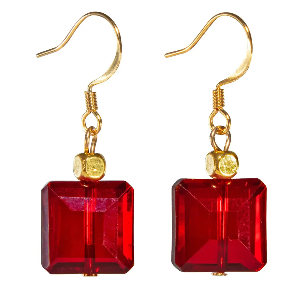 Red Radiant Crystal Earring