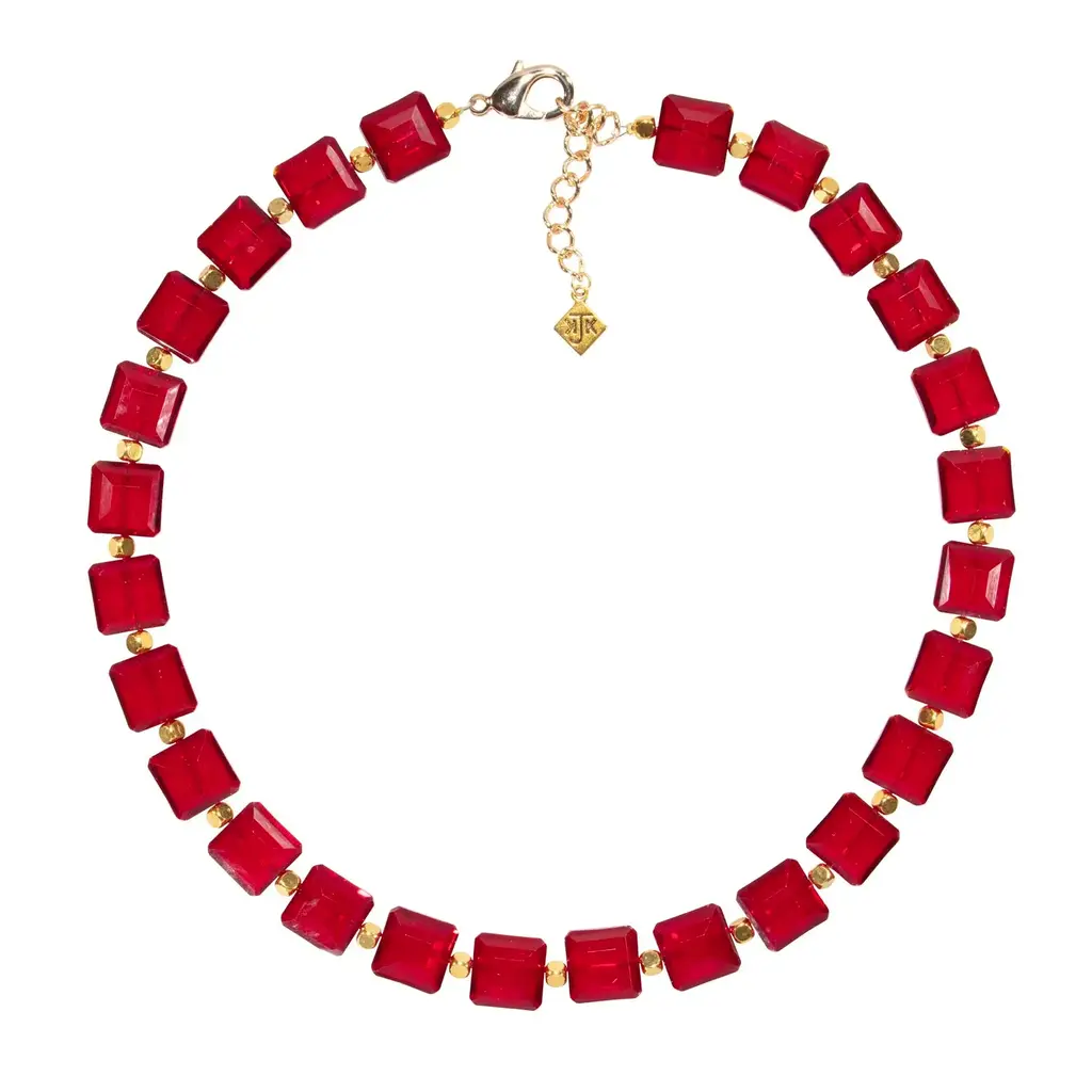 Lady Bird Johnson Red Radiant Crystal Choker