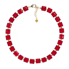 Lady Bird Johnson Red Radiant Crystal Choker