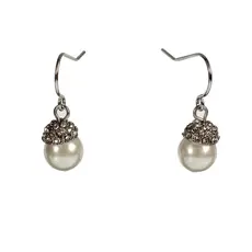 Pearl With Pave Cap On French Wire